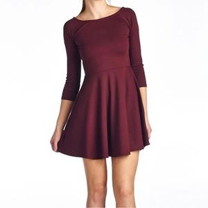 Burgundy skater dress